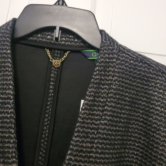 EC C. WONDER Crop Style Gold Metallic Blazer Size Medium, Classic - Picture 9 of 12